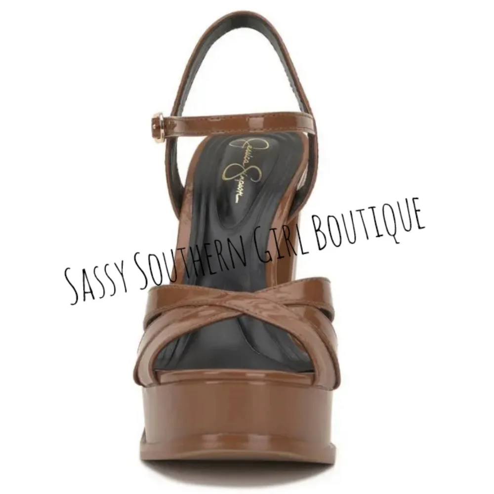 🆕⭐ Jessica Simpson Caramel Brown Platform Sandals